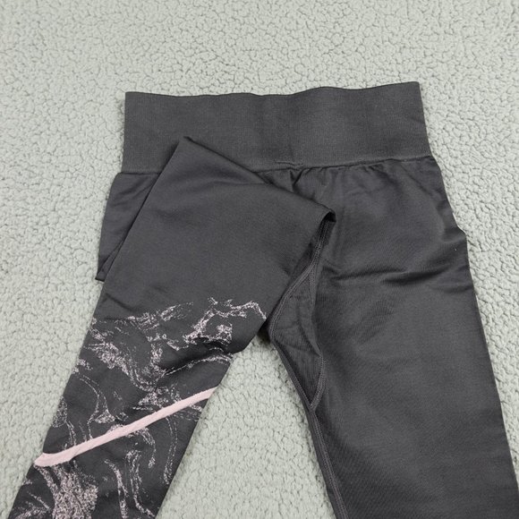 Fabletics High Rise Leggings Womens Extra Small Gray Pink Marble Stretch Running - Picture 12 of 13